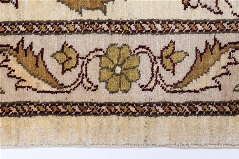 Pishavar Beige Runner Hand Knotted 210 X 105 Area Rug 250-23752 Image 3