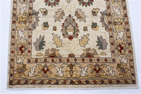 Pishavar Beige Runner Hand Knotted 29 X 911 Area Rug 250-23754 Image 6