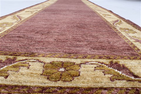 Chobi Purple Runner Hand Knotted 27 X 96 Area Rug 250-23755 Image 2
