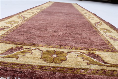 Chobi Purple Runner Hand Knotted 27 X 96 Area Rug 250-23755 Image 3