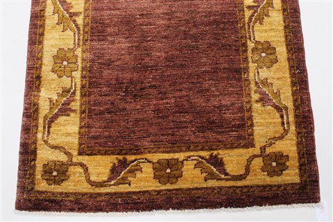 Chobi Purple Runner Hand Knotted 27 X 96 Area Rug 250-23755 Image 6