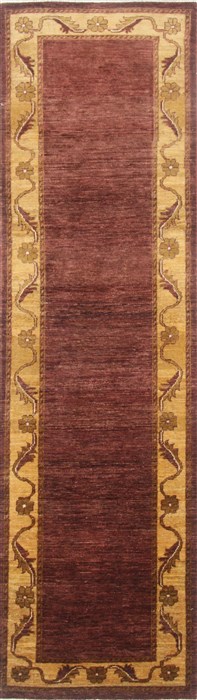 Chobi Purple Runner Hand Knotted 27 X 96 Area Rug 250-23755 Image 0