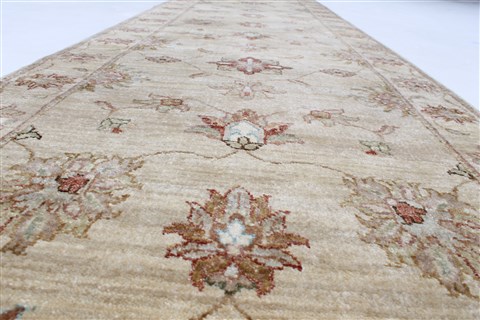 Ziegler Beige Runner Hand Knotted 27 X 99 Area Rug 250-23756 Image 2