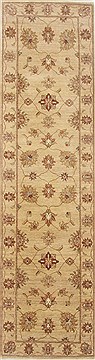 Ziegler Beige Runner Hand Knotted 2'7" X 9'9"  Area Rug 250-23756