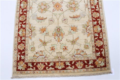 Chobi Beige Runner Hand Knotted 29 X 99 Area Rug 250-23757 Image 6
