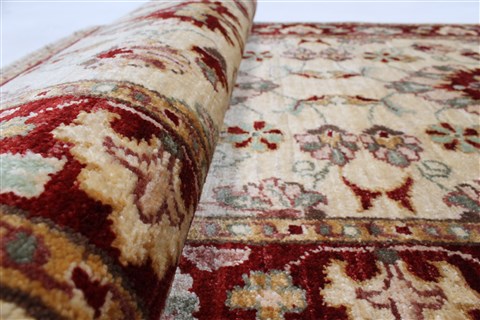 Pishavar Beige Runner Hand Knotted 29 X 96 Area Rug 250-23759 Image 11