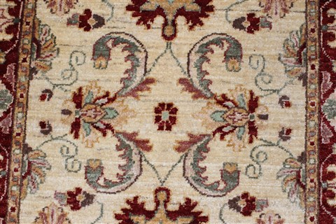 Pishavar Beige Runner Hand Knotted 29 X 96 Area Rug 250-23759 Image 4