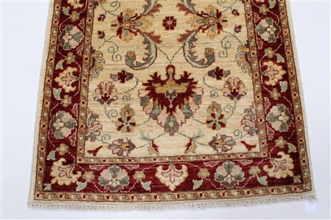 Pishavar Beige Runner Hand Knotted 29 X 96 Area Rug 250-23759 Image 5