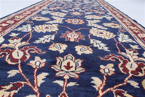 Pishavar Blue Runner Hand Knotted 211 X 87 Area Rug 250-23760 Image 2
