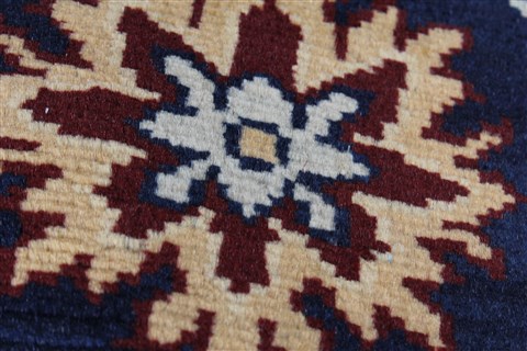 Pishavar Blue Runner Hand Knotted 211 X 87 Area Rug 250-23760 Image 7