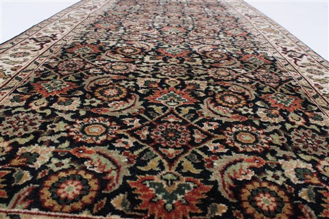 Herati Black Runner Hand Knotted 26 X 911  Area Rug 250-23762 Image 1