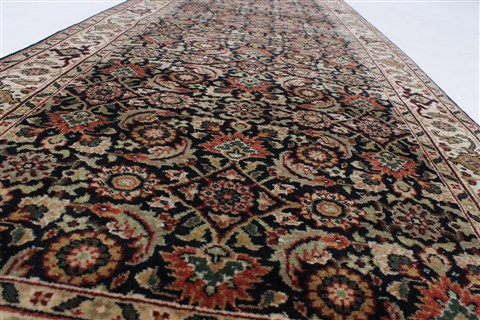 Herati Black Runner Hand Knotted 26 X 911  Area Rug 250-23762 Image 2