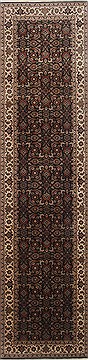 Herati Black Runner Hand Knotted 2'6" X 9'11"  Area Rug 250-23762