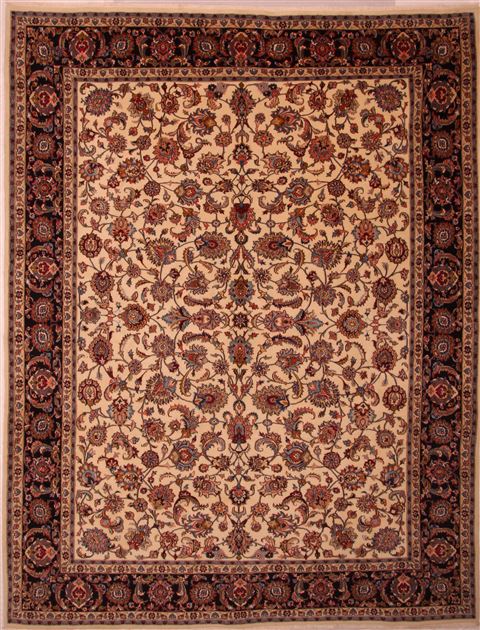 Mashad White Hand Knotted 100 X 130 Area Rug 100-23772 Image 0