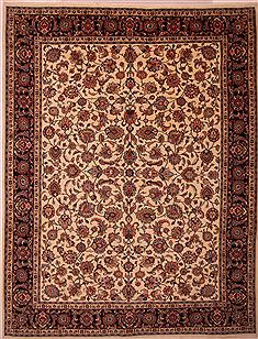 Persian Mashad White Rectangle 10x13 ft Wool Carpet 23772