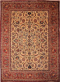 Persian Isfahan Beige Rectangle 9x13 ft Wool Carpet 23773