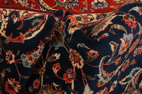 Kashan Blue Hand Knotted 910 X 131 Area Rug 100-23777 Image 2