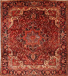 Persian Heriz Red Square 9 ft and Larger Wool Carpet 23778