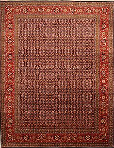 Persian Tabriz Red Rectangle 10x13 ft Wool Carpet 23782