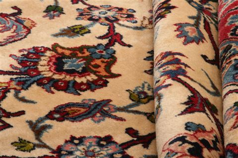 Tabriz Beige Hand Knotted 100 X 130 Area Rug 100-23785 Image 1