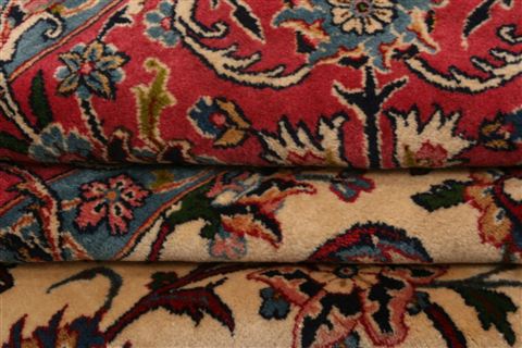 Tabriz Beige Hand Knotted 100 X 130 Area Rug 100-23785 Image 3