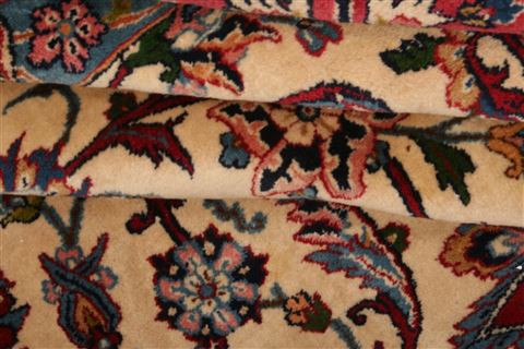 Tabriz Beige Hand Knotted 100 X 130 Area Rug 100-23785 Image 8