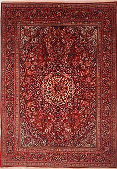 Persian Birjand Red Rectangle 10x14 ft Wool Carpet 23788