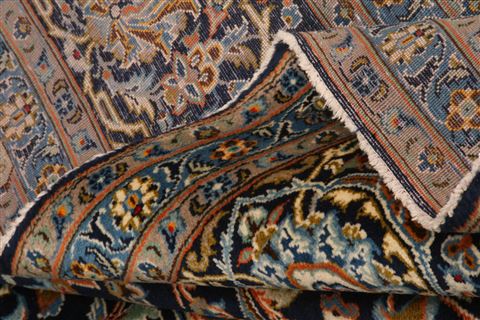 Kashan Blue Hand Knotted 910 X 138 Area Rug 100-23794 Image 4