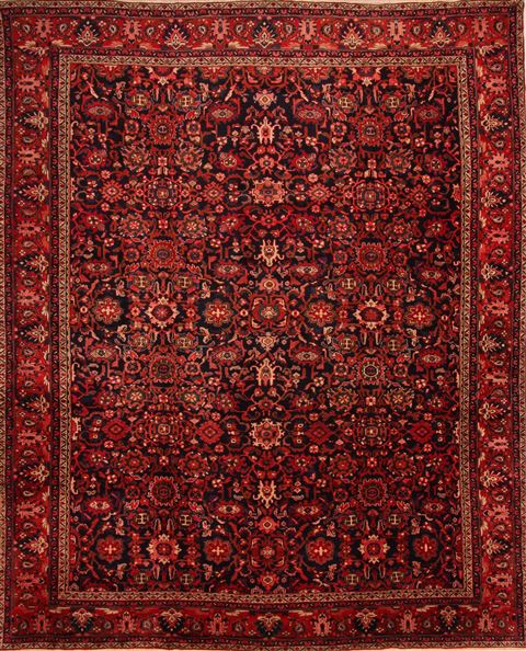 Heriz Blue Hand Knotted 109 X 132 Area Rug 100-23795 Image 0