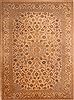 Kashan Beige Hand Knotted 101 X 136  Area Rug 100-23797 Thumb 0
