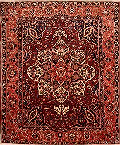 Bakhtiar Red Hand Knotted 10'7" X 12'10"  Area Rug 100-23800