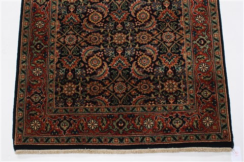 Herati Blue Runner Hand Knotted 27 X 97 Area Rug 250-23802 Image 4