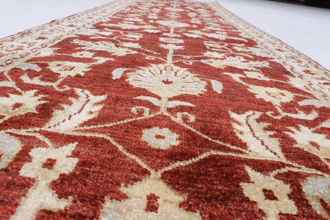 Pishavar Red Runner Hand Knotted 28 X 911  Area Rug 250-23803 Image 3
