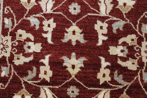 Pishavar Red Runner Hand Knotted 28 X 911  Area Rug 250-23803 Image 5