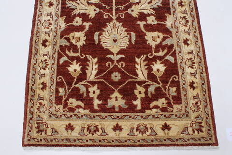 Pishavar Red Runner Hand Knotted 28 X 911  Area Rug 250-23803 Image 6