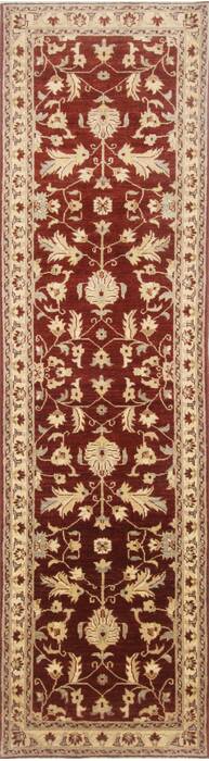Pishavar Red Runner Hand Knotted 28 X 911  Area Rug 250-23803 Image 0