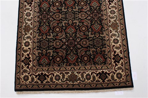 Herati Black Runner Hand Knotted 27 X 102 Area Rug 250-23804 Image 10