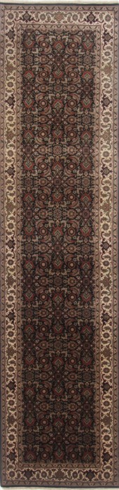 Herati Black Runner Hand Knotted 27 X 102 Area Rug 250-23804 Image 0