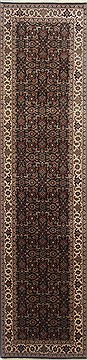 Herati Black Runner Hand Knotted 2'7" X 10'2"  Area Rug 250-23804