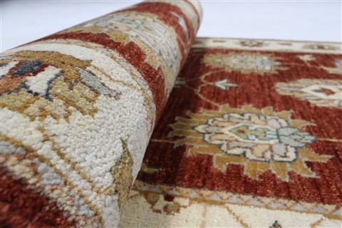 Ziegler Brown Runner Hand Knotted 26 X 102 Area Rug 250-23809 Image 14
