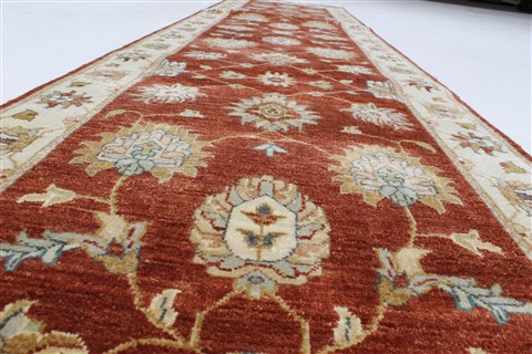 Ziegler Brown Runner Hand Knotted 26 X 102 Area Rug 250-23809 Image 16