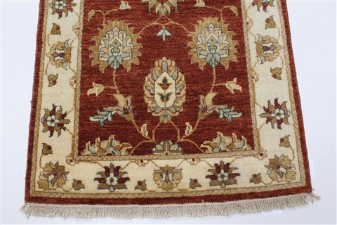 Ziegler Brown Runner Hand Knotted 26 X 102 Area Rug 250-23809 Image 19