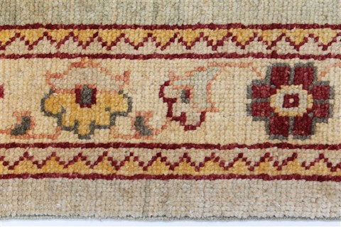 Pishavar Green Runner Hand Knotted 29 X 103 Area Rug 250-23810 Image 6