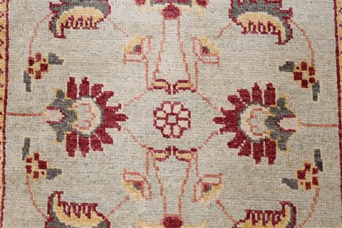 Pishavar Green Runner Hand Knotted 29 X 103 Area Rug 250-23810 Image 7