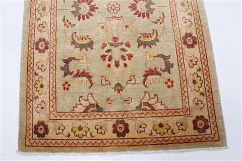 Pishavar Green Runner Hand Knotted 29 X 103 Area Rug 250-23810 Image 8