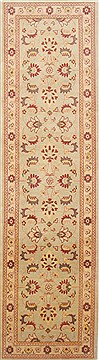 Pakistani Pishavar Green Runner 10 to 12 ft Wool Carpet 23810
