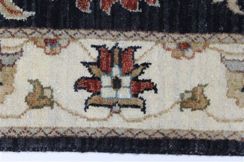 Ziegler Black Runner Hand Knotted 26 X 102 Area Rug 250-23811 Image 4