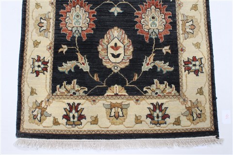 Ziegler Black Runner Hand Knotted 26 X 102 Area Rug 250-23811 Image 6