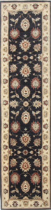 Ziegler Black Runner Hand Knotted 26 X 102 Area Rug 250-23811 Image 0