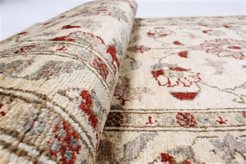 Pishavar Beige Runner Hand Knotted 28 X 98 Area Rug 250-23815 Image 12
